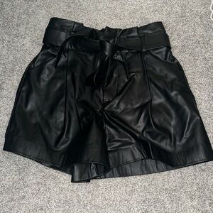 Zara leather shorts